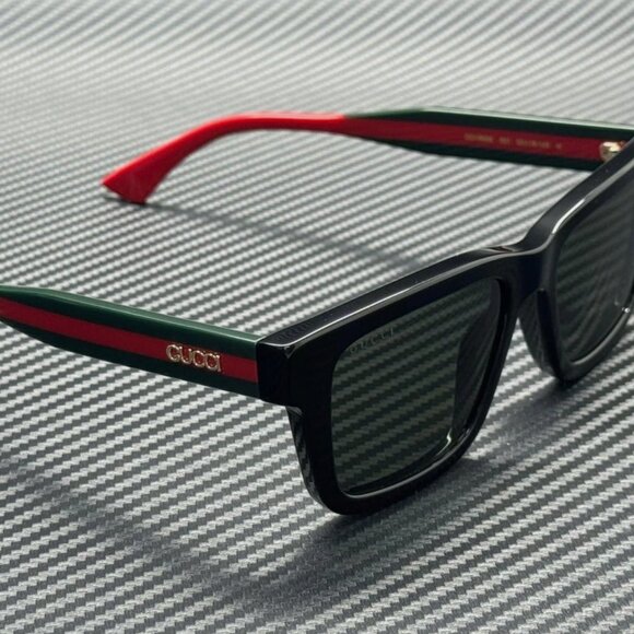 GUCCI Black Grey Men's 53 mm Medium Sunglasses - Picture 3 of 5